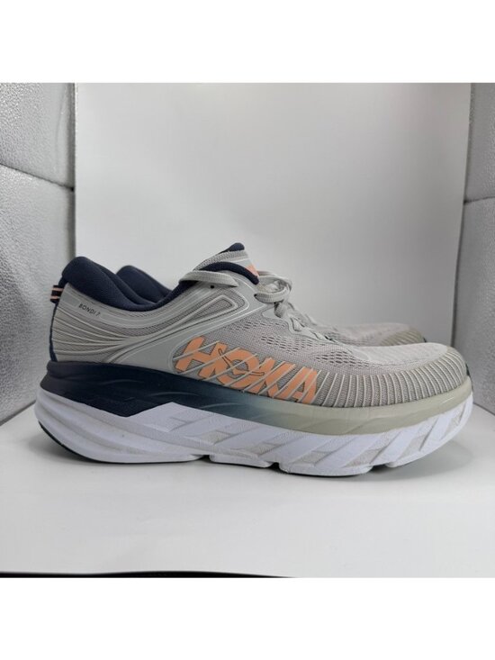 Hoka One One Shoes - Hoka One One W Bondi 7 Shoes Women Size 10 Gray Blue Running Cushioned